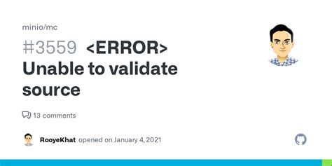 mc: <ERROR> Unable to validate source .